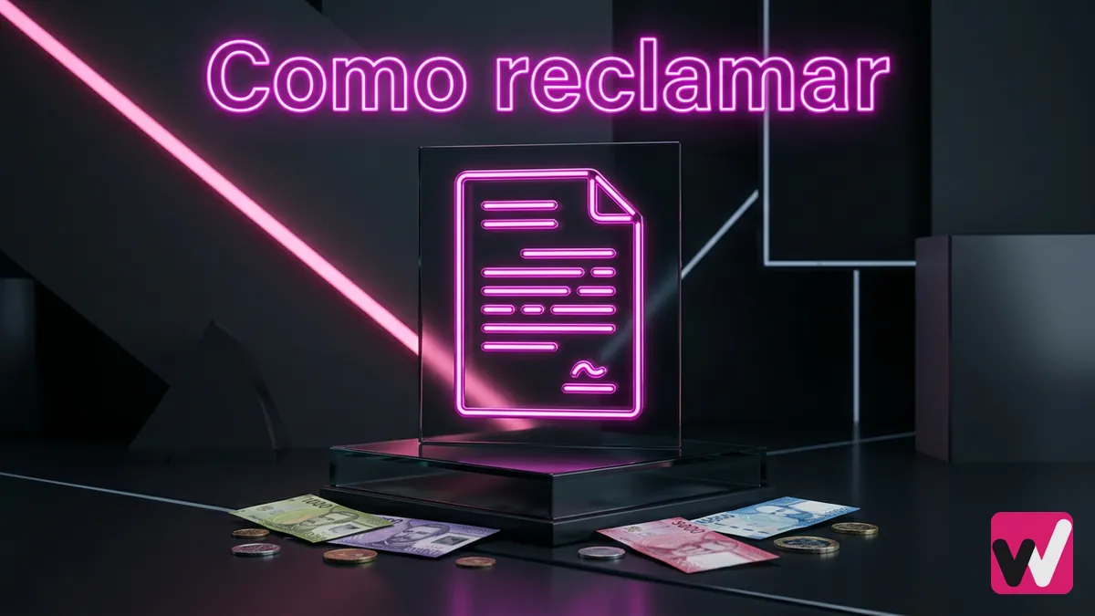 Formulario de reclamacion de Wanabet representado de forma abstracta con monedas chilenas